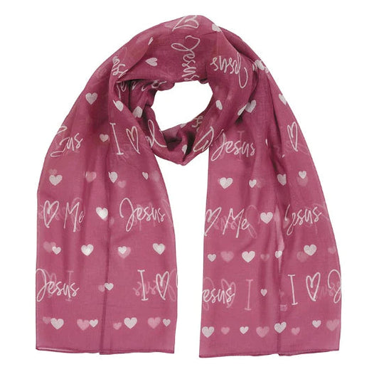 I Love Jesus Scarf (Pink)