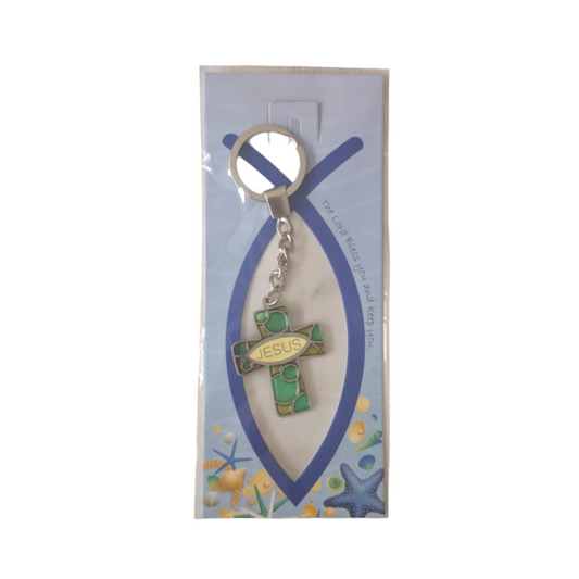 Jesus Stained Glass Keychain