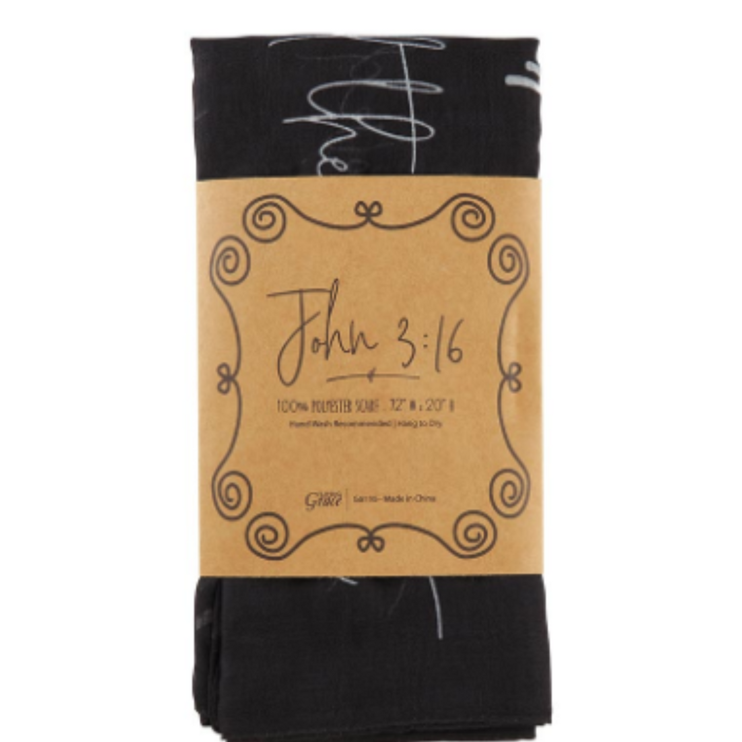 John 3:16 Prayer Scarf (Black)